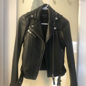 Aritzia Pebbled Leather Mackage Biker Jacket
